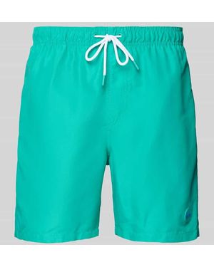 Shiwi Regular Fit Badehose mit Label-Patch Modell 'Mike' - Grün