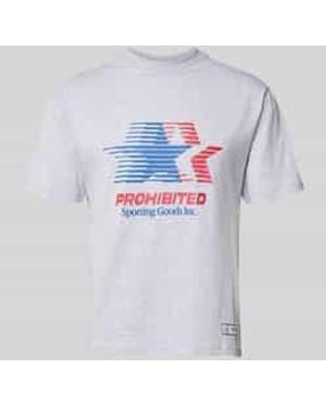 Prohibited T-Shirt Met Labelprint En Ronde Hals - Wit
