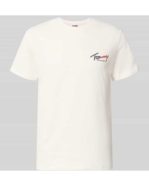 Tommy Hilfiger Slim Fit T-Shirt aus reiner Baumwolle - Natur