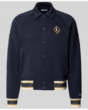 Lacoste Regular Fit Sweatjacke aus Baumwoll-Mix - Blau