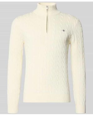 GANT Slim Fit Troyer mit gerippten Abschlüssen - Natur