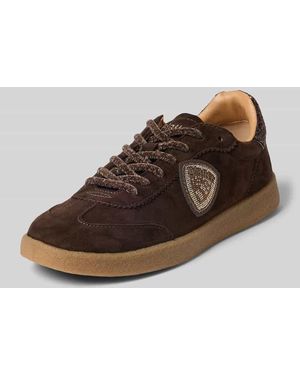 Blauer Usa Sneaker aus Leder-Mix Modell 'AURORA' - Braun