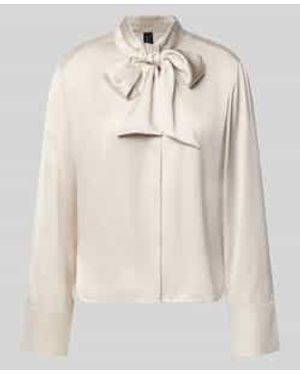 Marc Cain Regular Fit Strikblouse Met Blinde Knoopsluiting - Naturel
