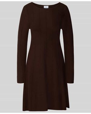 Vila Strickkleid mit Rundhalsausschnitt Modell 'VALUNI' - Braun
