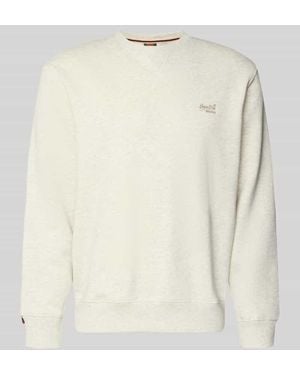 Superdry Sweatshirt mit Rundhalsausschnitt und Label-Stitching - Natur