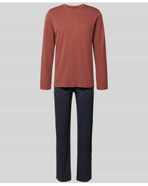 Schiesser Pyjama im Allover-Look - Rot