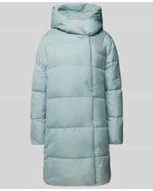 Calvin Klein Gewatteerde Lange Jas Met Capuchon - Blauw