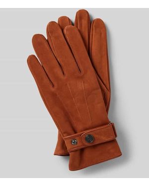 eem Handschuhe Aus Rindsnubuk Mit Ziernähten - Orange
