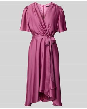 Swing Cocktailkleid mit Bindegürtel - Lila