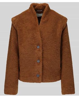 SELECTED Teddyjacke mit Schalkragen Modell 'SLWISABEL' - Braun