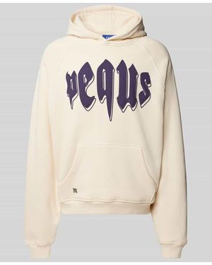 Pequs Hoodie Mit Label-Print Modell 'Outlined Mythic Logo' - Natur