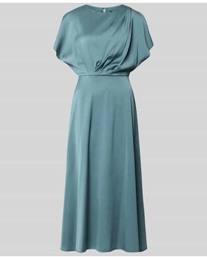 Swing Midikleid aus Satin - Blau