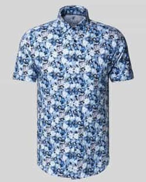 DESOTO Slim Fit Vrijetijdsoverhemd Met Kentkraag - Blauw