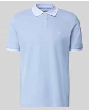 Fynch-Hatton Modern Fit Poloshirt Met Stitching - Blauw