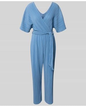 Y.A.S Regular Fit Jumpsuit mit V-Ausschnitt Modell 'Olinda' - Blau