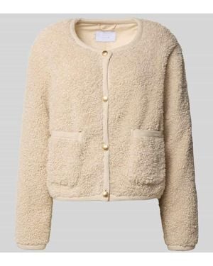 ZABAIONE Teddyfell Jacke mit Knopfleiste - Natur