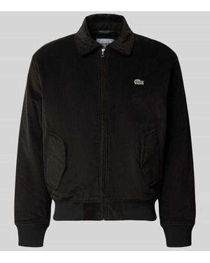 Lacoste Bomberjacke mit Logo-Applikation - Schwarz