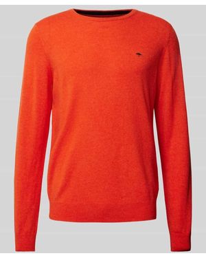 Fynch-Hatton Strickpullover mit Label-Stitching - Rot