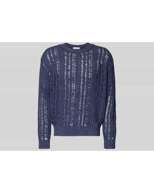 Closed Regular Fit Pullover in Strick-Optik - Blau