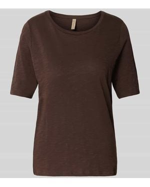 Soya Concept T-Shirt mit Rundhalsausschnitt Modell 'Babette' - Braun