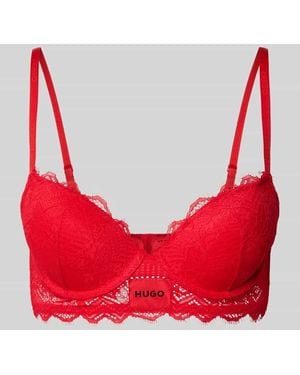 HUGO BH mit Spitzenbesatz Modell 'PUSH-UP RL LACE' - Rot