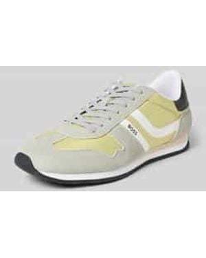 BOSS Low Top Sneakers Met Leerlook-Details Model 'Levon_Runn_Nymi' - Wit