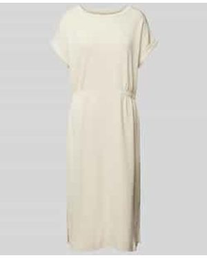 Soya Concept Midi-jurk Met Kapmouwen - Naturel
