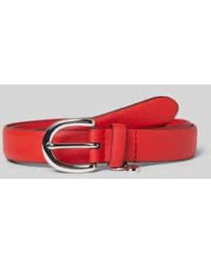 Ralph Lauren Leren Riem Met Doornsluiting, Model 'Charm' - Rood