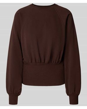 TOPSHOP Sweatshirt aus Baumwoll-Mix mit Raglanärmel Modell 'CINCH' - Braun