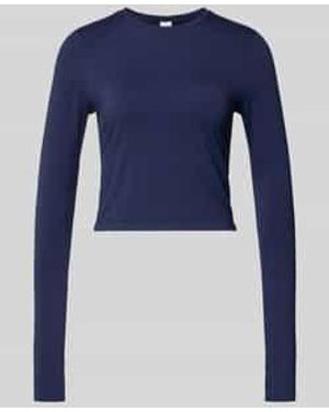 Fabletics Cropped Longsleeve Met Ronde Hals Model 'Feather' - Blauw