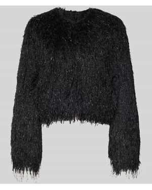 VM VERA MONT Jacke aus Effektgarn mit Rundhalsausschnitt - Schwarz