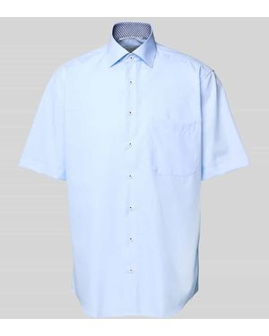 Eterna Comfort Fit Business-Hemd mit Knopfleiste - Blau