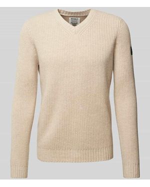 Ecoalf Strickpullover Mit V-Ausschnitt Modell 'Bojalf' - Natur