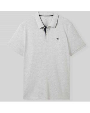 Tom Tailor Regular Fit Poloshirt aus Baumwoll-Viskose-Mix - Weiß