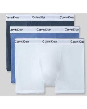 Calvin Klein Regular Fit Trunks aus Baumwoll-Mix im 3er-Pack - Blau