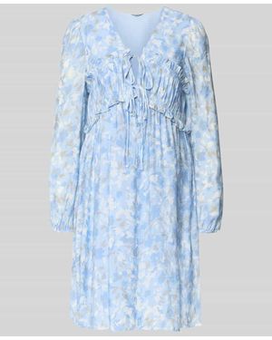 Mbym Knielanges Kleid aus Viskose-Mix Modell 'Pipiana' - Blau