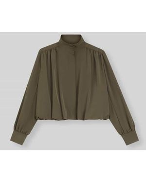 BOSS Relaxed Fit Blouson aus Viskose-Mix mit Ballonsaum - Grün