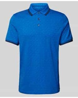 Michael Kors Regular Fit Poloshirt Met All-Over Labelmotief, Model 'Greenwich' - Blauw