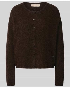 Mos Mosh Strickjacke aus Alpaka mit Knopfdetail - Schwarz