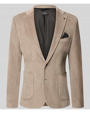 Zuitable Slim Fit Sakko aus Baumwoll-Mix in Cord-Optik Modell 'Nick' - Natur