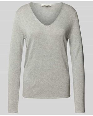 Tom Tailor Regular Fit Pullover Mit V-Ausschnitt - Grau