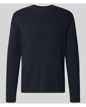 Lindbergh Slim Fit Strickpullover Baumwoll-Mix - Blau