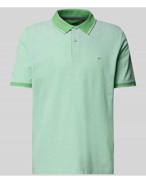 Fynch-Hatton Poloshirt mit Label-Stitching - Grün