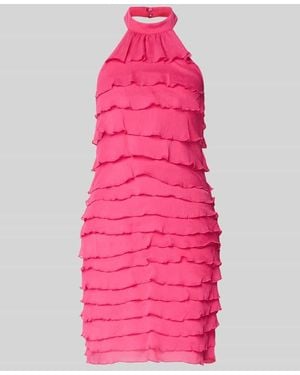 Lipsy Neckholder-Cocktailkleid im Stufen-Look - Pink