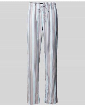 Hanro Pyjama-Hose Mit Streifenmuster Modell 'Night & Day' - Weiß