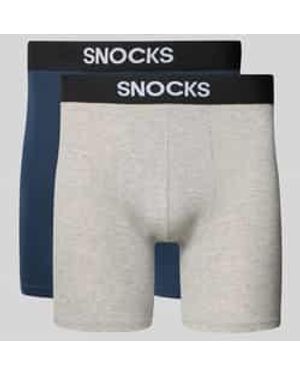 Snocks Boxershort Met Elastische Band Met Label - Grijs