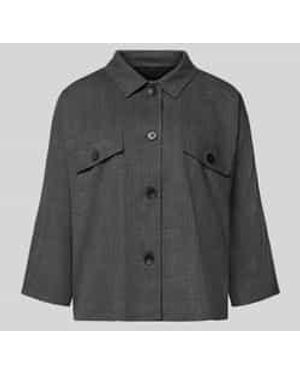 MORE&MORE Relaxed Fit Blazer Met Knoopsluiting En 3/4-Mouwen - Grijs