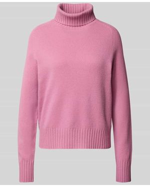 Fynch-Hatton Rollkragenpullover mit gerippten Abschlüssen - Pink