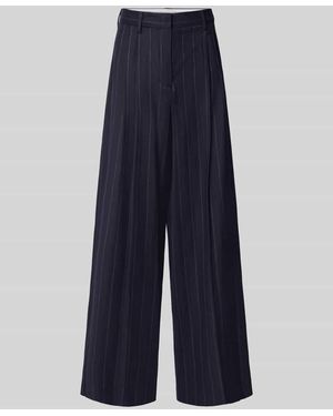 Weekend by Maxmara Wide Fit Hose aus Schurwoll-Mix Modell 'NEBBIE' - Blau