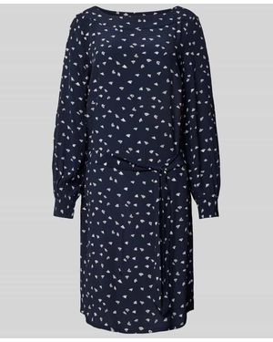 Tom Tailor Knielanges Kleid Mit Allover-Muster - Blau